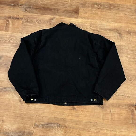 Vintage Carhartt Detroit Jacket J001 BLK Blanket Lined Canvas USA Black Mens XL - Picture 3 of 8